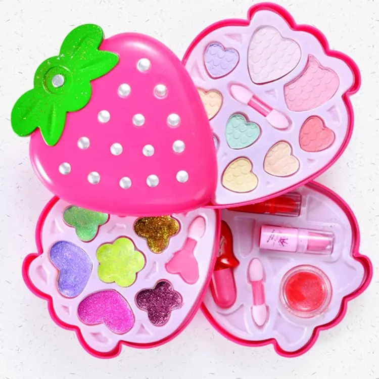 उच्च गुणवत्ता स्ट्रॉबेरी मेकअप किट कॉस्मेटिक सेट खिलौना मेकअप किट बच्चों के लिए लड़कियों खिलौने निर्माता