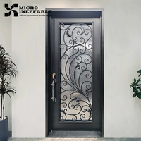 Conceptions de porte en métal en fer forgé Offre Spéciale de haute qualité Porte d'entrée simple avant Maison Porte d'entrée extérieure Autre Moderne