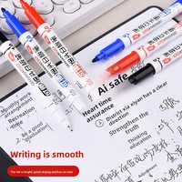 Marqueur effaçable double pointe 0,5 mm / 1 mm, noir et rouge, pour tableau blanc, idéal pour les enseignants