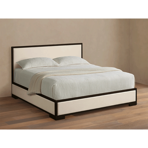 豪华床卧室室内家具舒适座椅实心橡木特大床 - Product Image 1