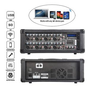 1000W 2X10 "Subwoofer PA Système de haut-parleurs BT TWS Ensembles de karaoké Boîte de son Mélangeur alimenté à 8 canaux + support + micro Bocina Parlante - Product Image 4