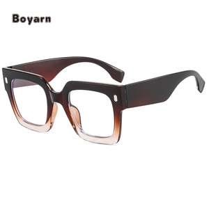 Boyarn Tendance Fleur En <span class=keywords><strong>Plastique</strong></span> Lunettes Cadres Pour Femmes Carré Anti Lumière Bleue Lunettes Oversize Optique Lunettes Usine - Product Image 5