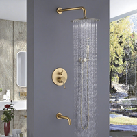 Robinet de douche circulaire mural encastré en cuivre, style cascade pressurisée, pour usage domestique, pour le commerce électronique transfrontalier