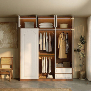<span class=keywords><strong>Armario</strong></span> de puerta <span class=keywords><strong>corredera</strong></span> OSB de madera maciza de grado ENF para uso doméstico en el dormitorio estilo francés grueso y popular - Product Image 5