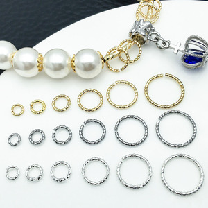 Colgante de anillo retorcido calado, chapado en latón, oro, oro blanco, plata gruesa, accesorios de joyería DIY, forma redonda para creaciones creativas - Product Image 4