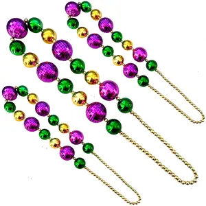 Mardi Gras perline metallizzate Jumbo catena collana di Mardi Gras lanciare perline di plastica per carnevale