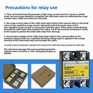 Твердотельное реле Senndik SDA10S48 10А, управление 3-32В <span class=keywords><strong>DC</strong></span>, выход AC 480В/800В, защита от импульсных перенапряжений, Чжэцзян - Product Image 6
