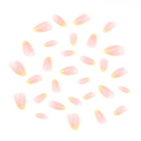 30 faux ongles en acrylique pour filles, ongles press-on de haute qualité, motif pois, forme amande, différentes tailles disponibles pour ongles artificiels