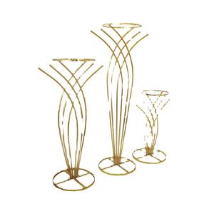 Wholesale Wedding Entrance Decoration Walkway Outdoor Indoor Metal Geometric Cut <strong>Flower</strong> Display <strong>Pedestal</strong> <strong>Stand</strong> - Product Image 6