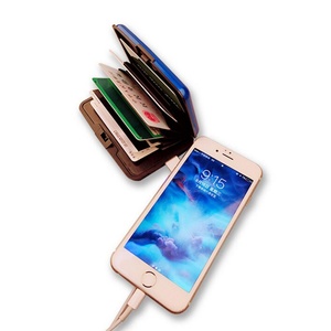 Hotselling RFID Blocking Phone Charging Card Case Wallet Portable Credit Card Holder Purse Wallet Charger Power Bank - Product Image 1
