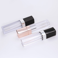 Vente en gros de tubes de gloss à lèvres personnalisés, tubes transparents mats roses et noirs, flacons de gloss à lèvres, impression sur écran, emballage de marque privée