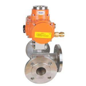 Vanne à boisseau sphérique trois voies à température normale avec actionneur automatisé pour l'eau, OEM disponible, raccordement à bride DN80, TOP-140, acier forgé - Product Image 6