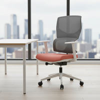 Chaise de bureau ergonomique moderne pivotante en maille avec support lombaire réglable, chaise de luxe grande taille en nylon personnalisable