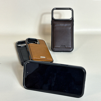 Étui de téléphone portable en cuir à cadre métallique avec porte-cartes pour Iphone 17 pro max