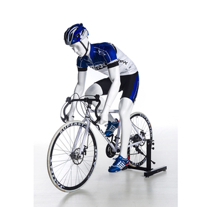 Mannequin de cyclisme masculin réaliste dynamique QC3 en pose de cycliste, blanc mat, modèle sportif corps entier pour l'affichage de vêtements et d'équipements de cyclisme - Product Image 5
