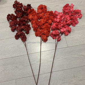 กิ่งซากุระปลอมขายส่ง E-838 สีแดงเบอร์กันดี ชมพูฟิวเซีย ยอดนิยม - Product Image 2