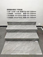 Carrelage d'escalier en porcelaine 1500x300mm de Foshan, taille personnalisée, carrelage de nez de marche pleine masse avec rainure pour marche et contremarche