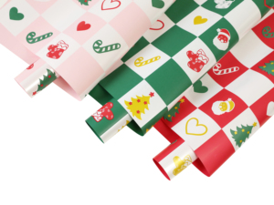 Grid Christmas <strong>Elements</strong> Gifts Wrapping <strong>Paper</strong> for Celebrating Holiday Gift Packaging - Product Image 1