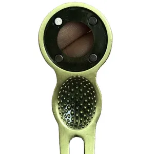 Golfdivot Reparatie Tool Switchblade Gegraveerde Bal Marker Golf. .. Golf Accessoires Opvouwbare Divot Tool