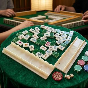 Juego de Fichas de Mahjong Acrílicas Ecológicas Portátiles de Color Verde Esmeralda, Diseño Clásico del Viento del <span class=keywords><strong>Norte</strong></span>, <span class=keywords><strong>Sur</strong></span>, <span class=keywords><strong>Este</strong></span> y <span class=keywords><strong>Oeste</strong></span> - Product Image 6