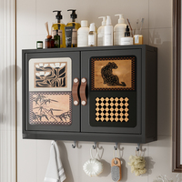 Armoire de rangement murale pliable COIZY avec installation sans perçage et étagère de rangement multifonctionnelle