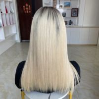 Usine de perruques russes en cheveux naturels, perruque médicale blonde balayage avec dentelle invisible, ligne de cheveux invisible, vente en gros