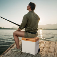 HOMFUL Vente en gros 24 30 38 45 52 70QT Usine Personnalisée Couleur Glacière à roues Glacière Chariot Voiture Extérieur Glacière
