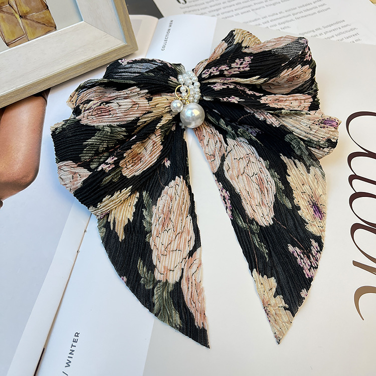 Boho Floral Bow Hair Clips - Elegant Hair Accessories display picture 1
