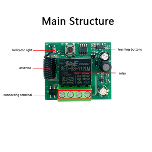 Saklar lampu Remote Control nirkabel 85V-240V 433MHz, modul penerima 10A untuk bola lampu LED & kipas sistem rumah pintar - Product Image 4