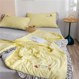 Four-piece Set Quilt Luxury 100% Cotton <strong>Bedding</strong> Set Summer <strong>Cool</strong> Mulberry Silk Duvet Cover Set Bed <strong>Sheet</strong> 100% Cotton Hotel - Product Image 3