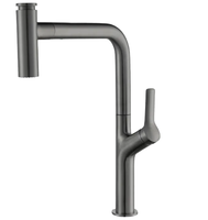 Robinet de salle de bain monotrou sans contact, rotation à 360°, douchette extractible avec cartouche céramique, en acier inoxydable, à poser sur comptoir
