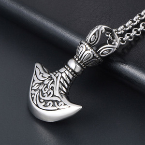 Crescent Axe Pendant <b>Titanium</b> Steel Geometric Design Themed Necklace Everyday Wear SP440 - Product Image 3