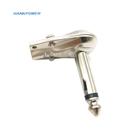 Lapisan nikel datar Mini Audio sudut kanan 6.35mm 1/4 TS konektor Jack untuk kabel Patch gitar