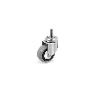 TELLURE ROTA - 376103 Roues en caoutchouc, centre polyamide avec protège-filets, support pivotant avec tige-largeur roue 24mm, ø 80 mm ( - Product Image 1