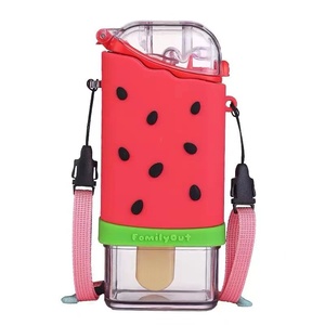 Factory Outlet Bounce Straw Summer Water Bottle Student Ice Cream Plastic Water Bottle