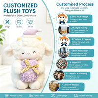 Jouets en peluche Mouton endormi OEM ODM avec oreiller cadeau, décoration de chambre d'enfant, poupée anti-stress à câliner pour cadeau d'anniversaire