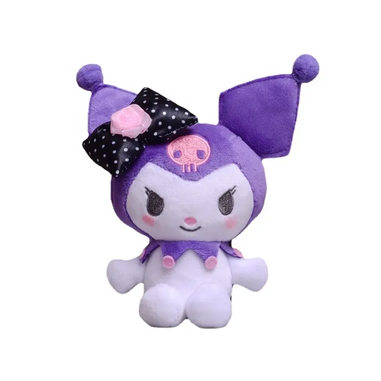 11cm sanrioed sang trọng kuromi plushie Keychain Mặt dây chuyền Anime Thú nhồi bông Búp bê đồ chơi trẻ em miễn phí vận chuyển cô gái birthgifts