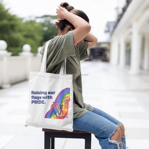 DLBZ Sac fourre-tout en toile personnalisé, robuste, écologique, uni, pour l'extérieur, idéal pour la Journée de la fierté des minorités (Wholesale) - Product Image 6