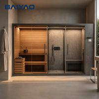 Salle de bain intégrée avec douche et sauna vapeur de style européen, avec dimensions et configuration personnalisées
