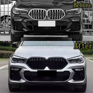 Calandre avant noire brillante pour BMW X6 G06 2020 2021 2022, calandre de course, style automobile - Product Image 6