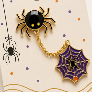 Broche <span class=keywords><strong>araignée</strong></span> Halloween, pendentif toile d'<span class=keywords><strong>araignée</strong></span>, épinglette en émail souple, bijoux fantaisie, épinglettes de revers en gros, badges métalliques personnalisés, usine OEM - Product Image 3
