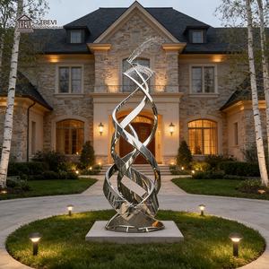 Fuente de Agua en Espiral de Acero Inoxidable de Diseño Moderno y Popular de <span class=keywords><strong>TREVI</strong></span> para la <span class=keywords><strong>Entrada</strong></span> Principal de la Villa - Product Image 6