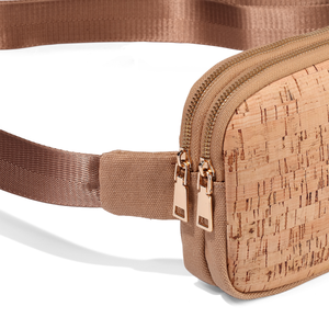 Bolsa cintura <span class=keywords><strong>de</strong></span> lona vintage con ribete <span class=keywords><strong>de</strong></span> <span class=keywords><strong>corcho</strong></span>: estilo retro, correa ajustable, ideal para festivales <span class=keywords><strong>de</strong></span> música y viajes - Product Image 4