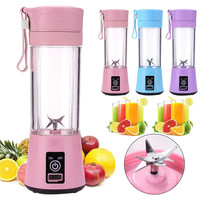 Juicer Blender Mini Isi Ulang 380Ml Blender Buah Pribadi Portabel Blender Mixer Otomatis Tangan untuk Jeruk dengan 6 Pisau
