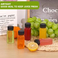 Bouteilles en plastique réutilisables de 60 ml avec couvercles, pour jus, smoothies, lait, conteneurs de boissons jetables, stock local US, 2 oz