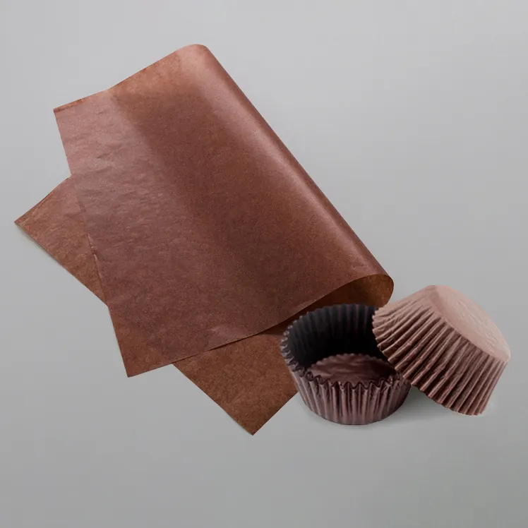 30gsm 커피 유리 종이 시트/롤 컵 케이크 베이킹 및 초콜릿 포장