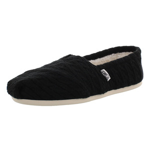 Zapatos Toms Classic para Mujer, Tejido de Cable Negro con Forro de Borrego, Color: Negro |   100% Auténtico - Product Image 1