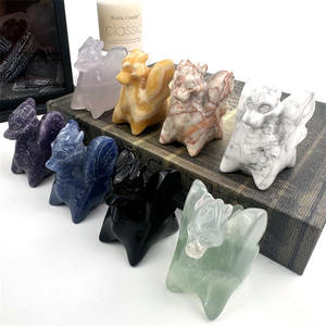 Commercio all'ingrosso di cristallo artigianato intagliato a mano animali a forma di pietra naturale rosa drago di quarzo per la decorazione - Product Image 2