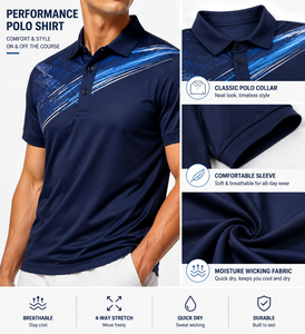Camisetas Polo Deportivas Transpirables de Secado Rápido con Franjas en Contraste que Absorben la Humedad, de Alta Calidad, con Logotipo Personalizado para Equipos - Product Image 2