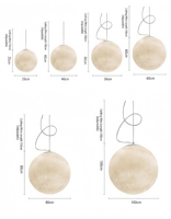 Lustre décoratif au design moderne et créatif, ampoule LED E27, luminaire suspendu en forme de lune 3D pour restaurant, bar